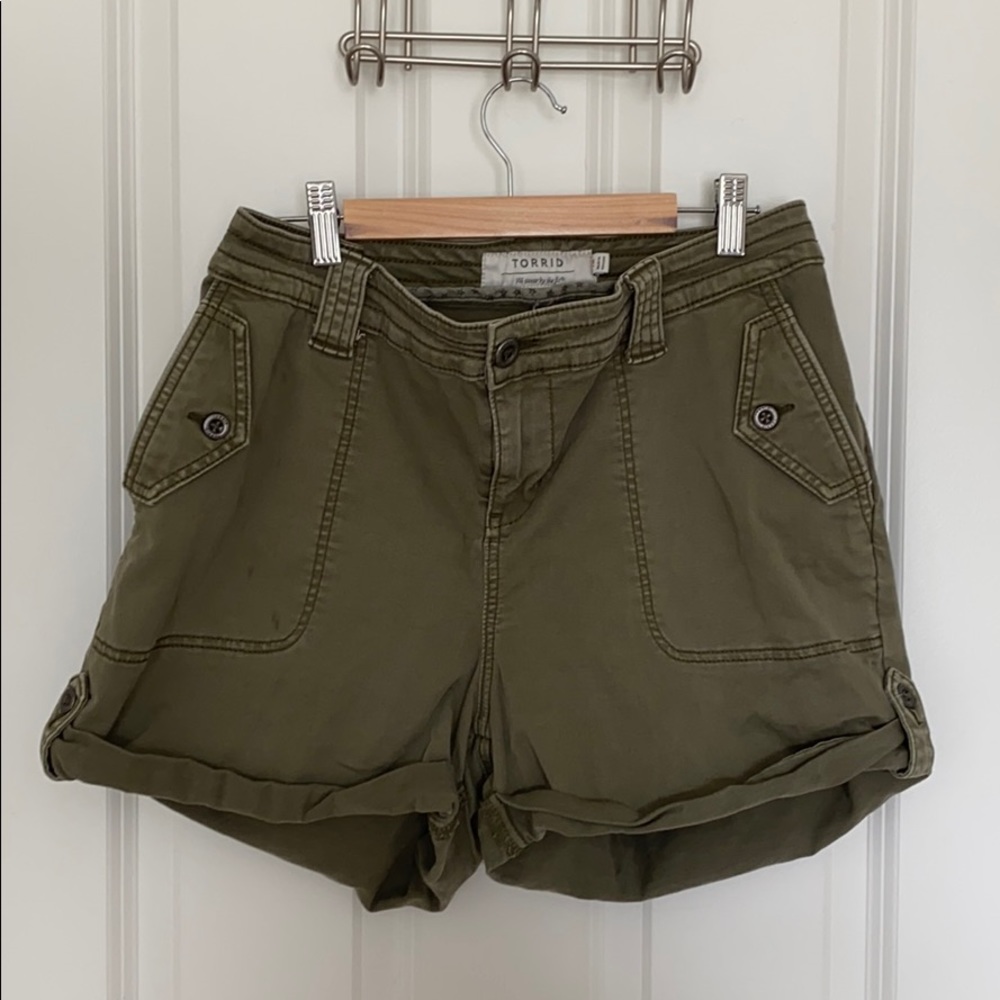 TORRID Olive Cargo Shorts